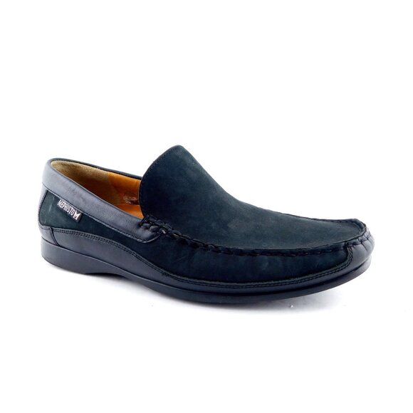 MEPHISTO Black Nubuck Leather Slip On Loafers 10 - Picture 1 of 9